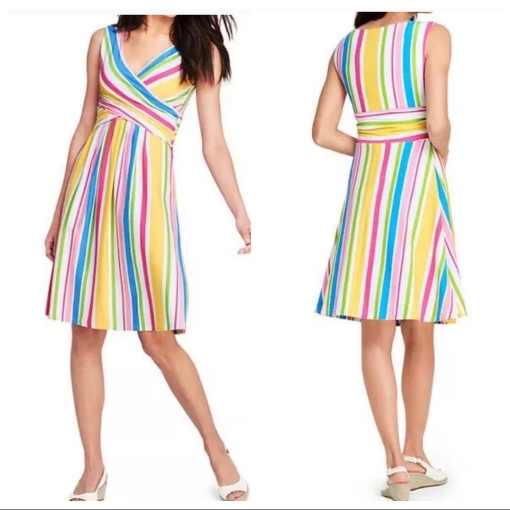 Lands' End Multicolor Striped Dress